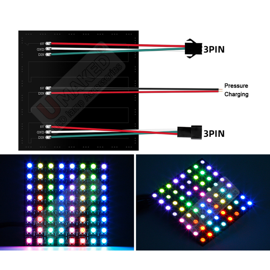 2pcs WS2812B Individually Addr - Rgb Led Matrix 8X8 评论和价格