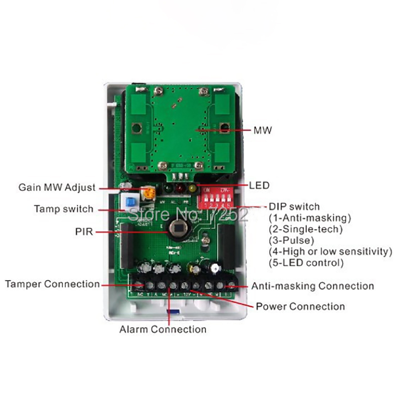1/3pcs Wired Indoor PIR Microw - Motion Sensor Pir Wired 评论和价格