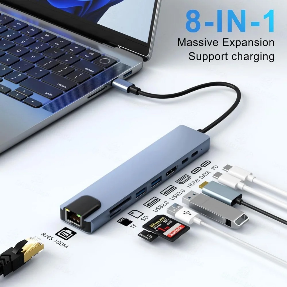 USB C Hub 8/7 in 1 4K HDMI Ada - Home Assistant Sd 评论和价格